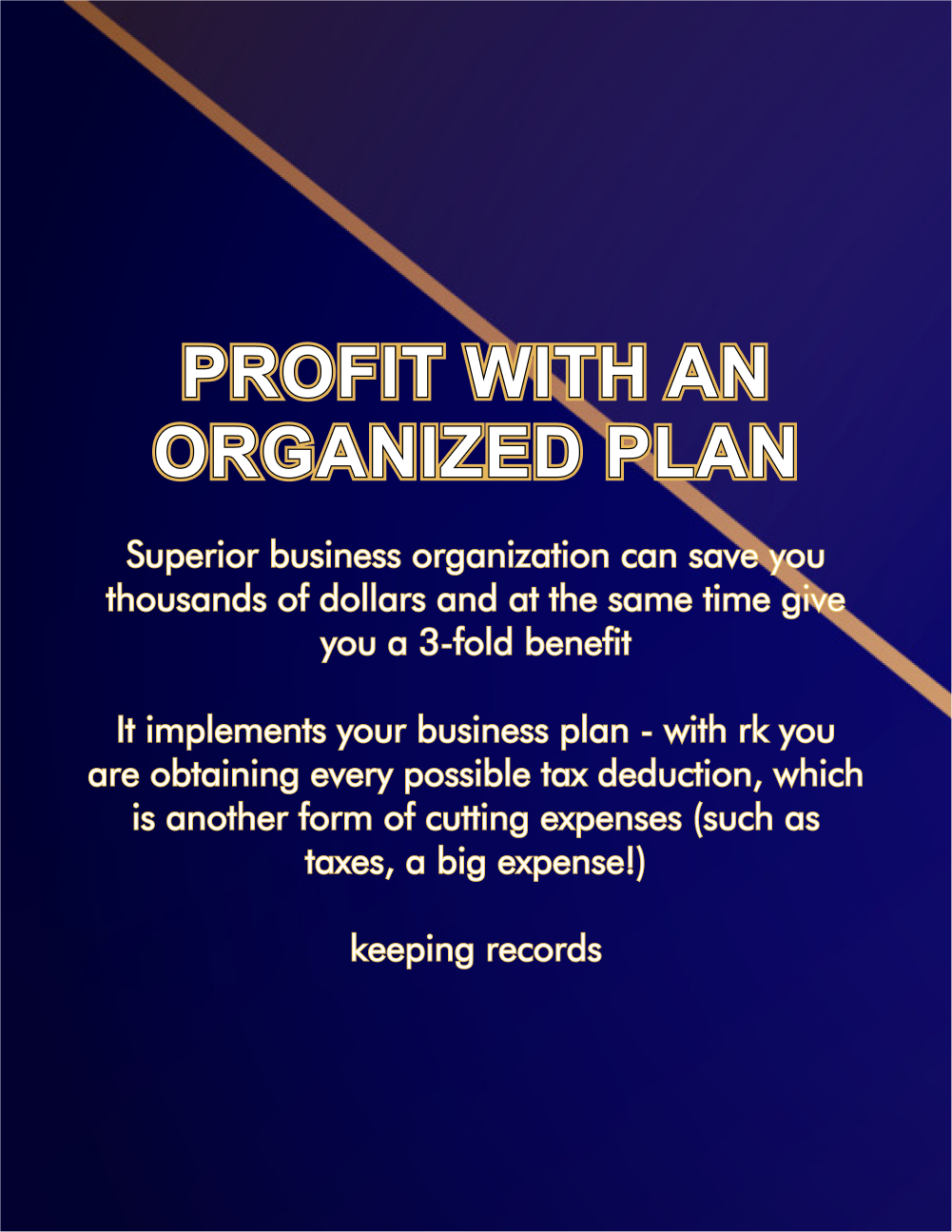 Boost Your Profits with an Organized Plan